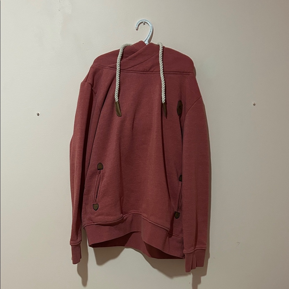 Kismet Salmon Pink Women’s Hoodie with Rope Drawstrings